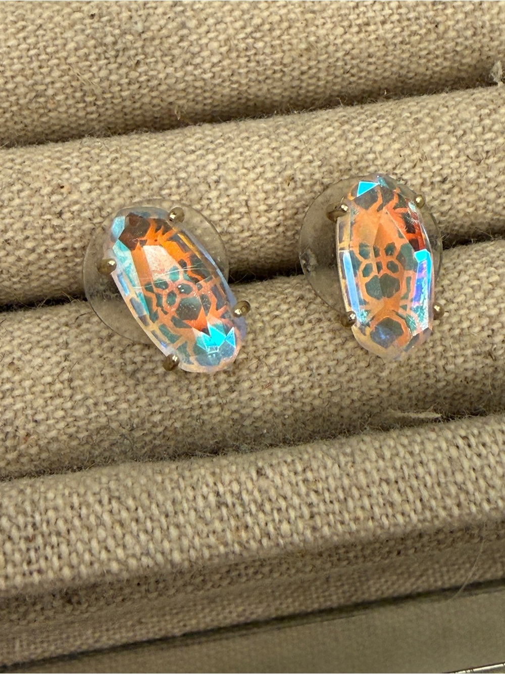 Kendra Scott Dichoric glass  Iridescent Oval Stud Earrings